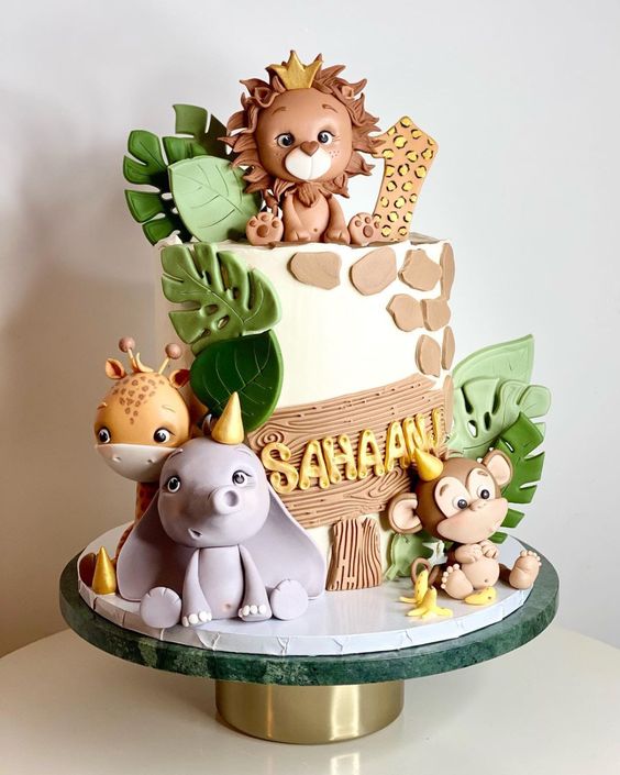 Gâteau à thème safari 
