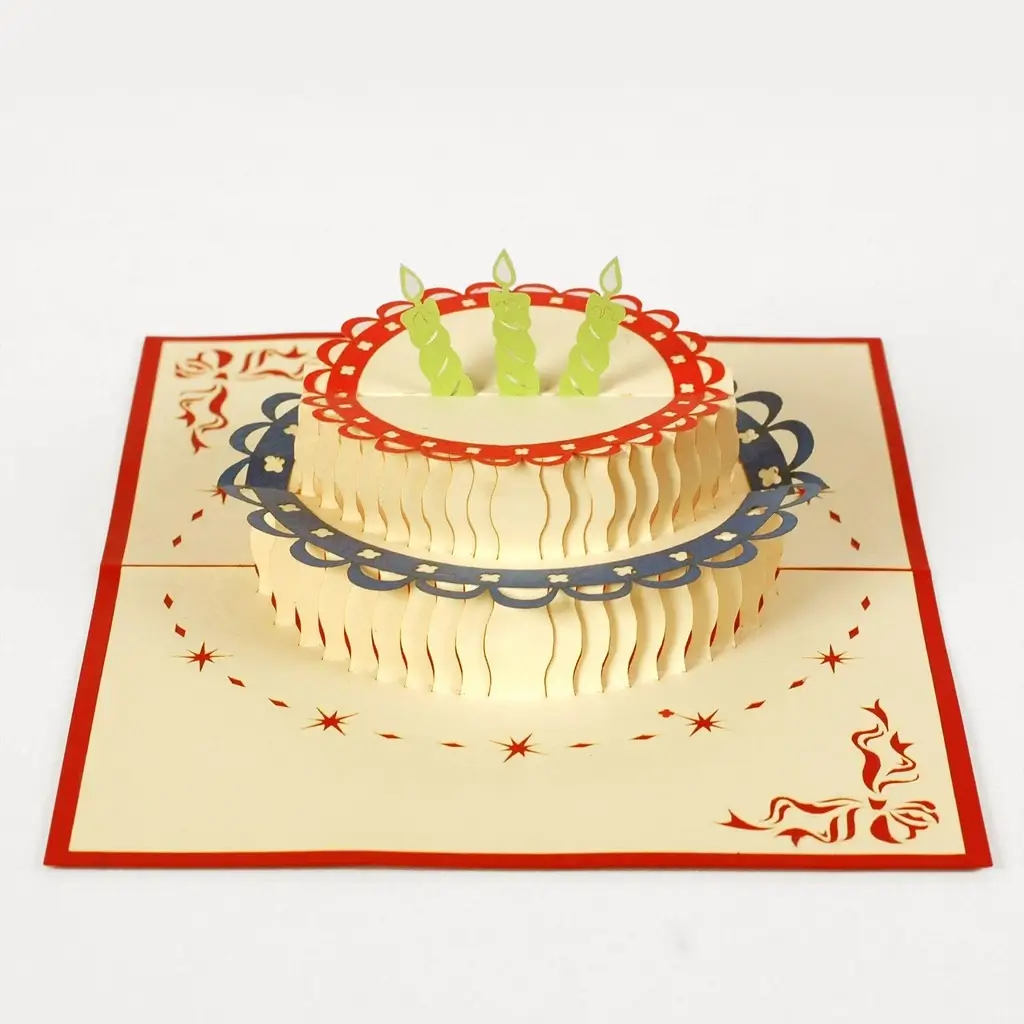 Carte d'anniversaire 3D gâteau superbe